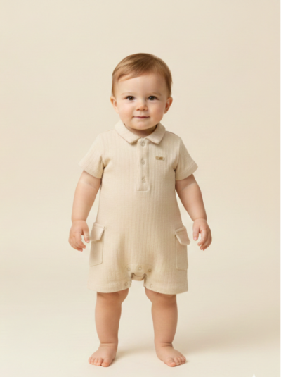 481631 BABY BOYS ROMPER BEIGE