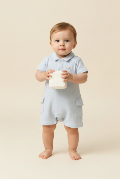 481631 BABY BOYS ROMPER BLUE
