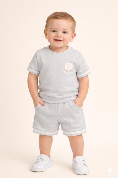 8897 BABY SHORT SET STONE