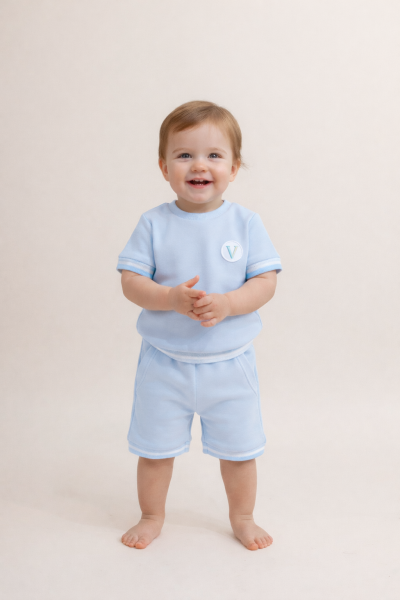 8897 BABY SHORT SET BLUE
