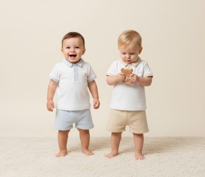 471806 BABY BOYS SHORT SET BEIGE