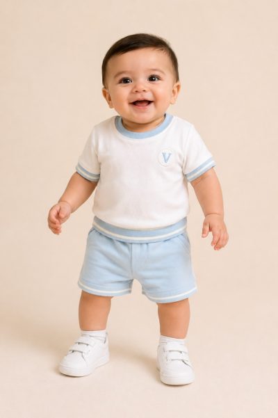 8897 BABY SHORT SET IVORY