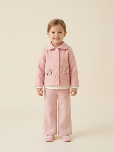 5201 girls 3pc set Pink