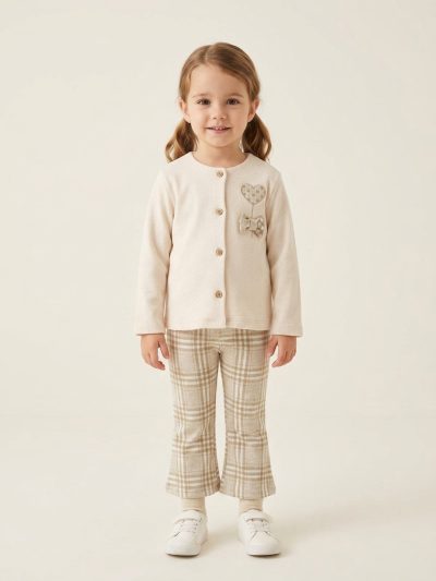 5166 GIRLS LEGGING SET BEIGE
