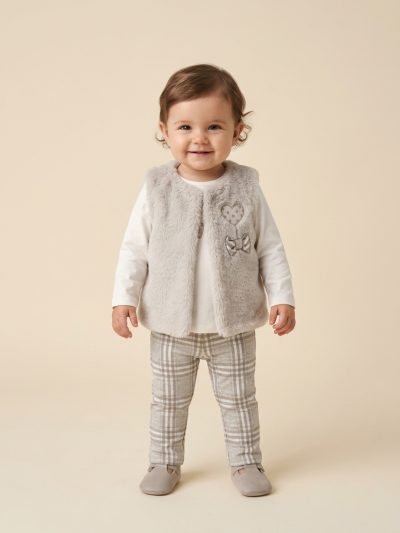 5168 BABY GIRLS 3PC SET GREY