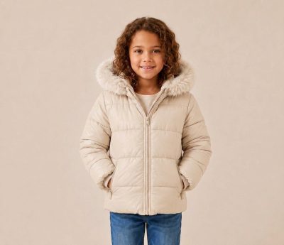 8454 BABY GIRLS COAT BEIGE