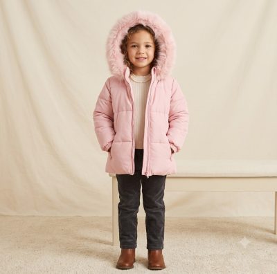 8454 BABY GIRLS COAT PINK